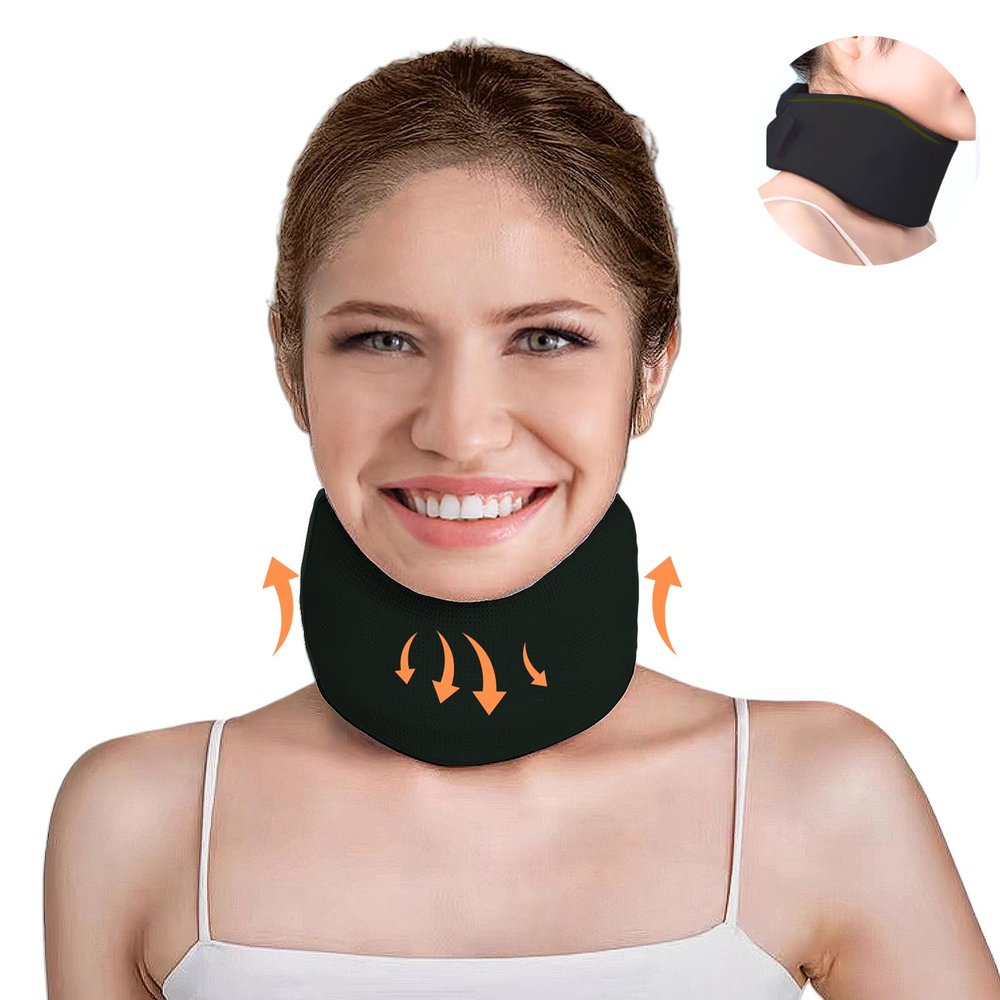 leeveel Neck Brace Cervical Collar,Soft Neck Support Relief Pain & Pressure in Spine for Women & Men,Adjustable Cervical Collar for Sleeping,Travelling,Office (L-19.3"X3.5")