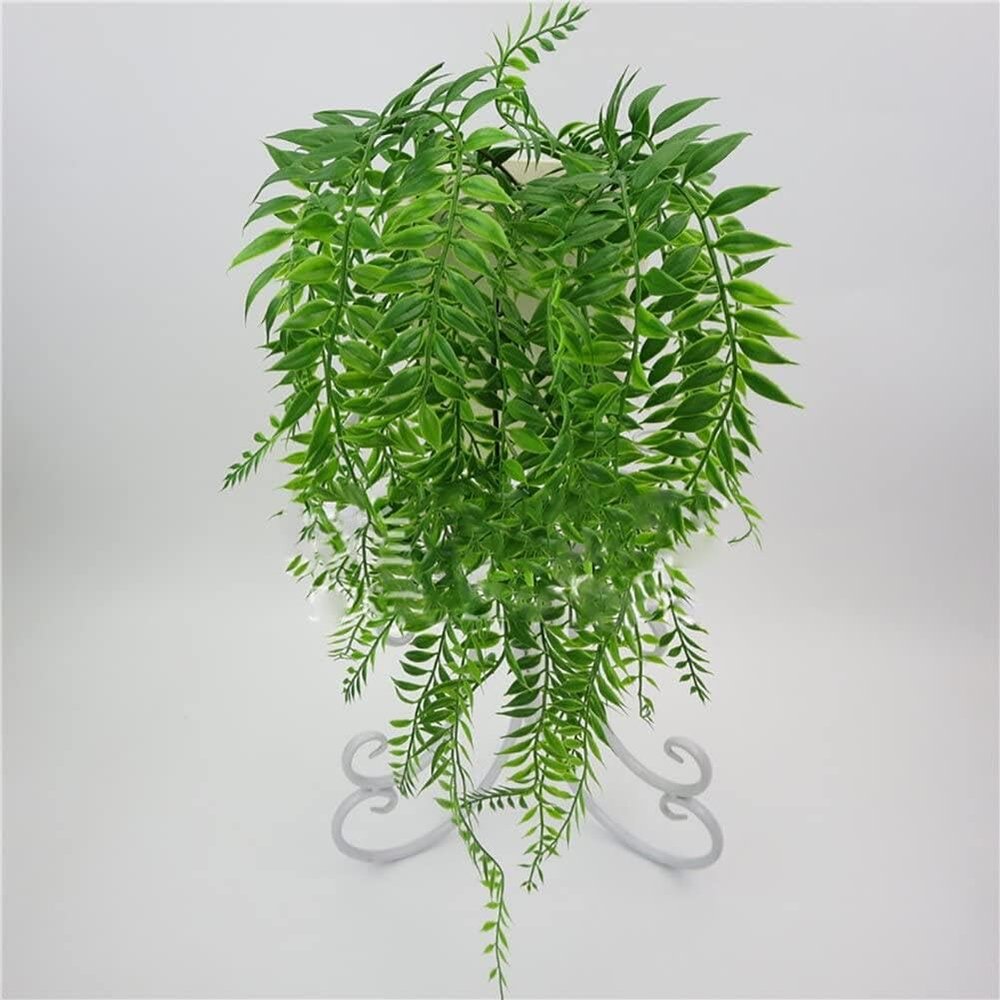 HomeLoft Basics Artificial Weeping Willow Foliage Hanging Vine Plant Fake Greenery Ivy Garland for Wedding Wall Home Decor Outdoor Indoor Green, Silver