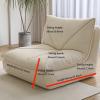 Bean Bag Chair Giant High-Density Foam Filling Sofa,Mid Century Floor Sofa, Suede/Cat Claw Leather Floor Lounge Chair Lazy Sofa Accent Chair for Living Room Bedroom Salon Office (Color : White) view 2