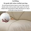 Bean Bag Chair Giant High-Density Foam Filling Sofa,Mid Century Floor Sofa, Suede/Cat Claw Leather Floor Lounge Chair Lazy Sofa Accent Chair for Living Room Bedroom Salon Office (Color : White) view 4