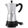 Lemosae Coffee Pot 6 Cup Electric Espresso Coffee Maker Italian Moka Maker 300ml Portable Aluminum Espresso Machine Cafetera Moka Pot with Detachable Base, Gift for Home Travel (Silver) view 1