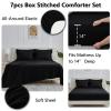 CozyLux Queen Comforter Set Black - 7 Pieces Bed in a Bag Queen, All Season Soft Bedding Set, Oeko-Tex Certified Bed Set with Down Alternative Comforter, Sheets, Pillowcases & Pillow Shams view 4