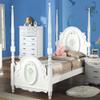 Acme Flora Contemporary Wooden Twin Bed with Poster in White view 2