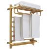 Towel Warmer/White Heated Towel Warmer Rack with Temperature and Time Control, Electric Stainless Steel Heated Towel Rail, Smart Thermostat Towel Dryer Wall Mounted Bathroom Accessories,Plug in (Pl view 1
