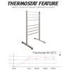 SDdPulse Electric Heated Towel Rail Radiator Portable Freestanding Towel Warmer Drying Rack with 8 Square Bars 75W 304 Stainless Steel Bathroom Thermostat Heated Towel Rack view 2
