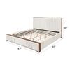 Acme Kaleea Chenille Upholstered Tufted Queen Bed in Beige and Walnut view 3