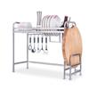 HBUNKT Spice Rack Organizer, Silver Stainless Steel Sink Rack Hanging Dish Drainer Rack Kitchen Rack Supplies Storage Shelf Cutting Board Holder with Hooks (Size : S), Small view 1