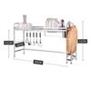 HBUNKT Spice Rack Organizer, Silver Stainless Steel Sink Rack Hanging Dish Drainer Rack Kitchen Rack Supplies Storage Shelf Cutting Board Holder with Hooks (Size : S), Small view 2