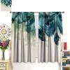 AAVEUP Peacock Curtains, Beautiful Jeweled Blue Deep Eyes Peacock Feathers Blackout Windows Treatments, Thermal Insulation Rod Pocket Drapes for Girls Kids Women Bedroom Living Room Bathroom 52x96in view 3