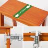 3 Step Solid Wood Folding Ladder Chair, Protable Wooden Step Stool, Convertible Folding Chair Step Stool Display Stand for Adults Office Home Kitchen Outdoor(64cm(25.2"), Black) view 4