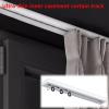 Ceiling Curtain Track, Upgraded Aluminum Curtain Track, Curtain Track Ceiling Mount, Curtain Rods, Windows And Room Divider Ceiling Track Set, Rail for Bedroom, Shower, Closet ( Color : Black , Size : view 2