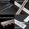 Ceiling Curtain Track, Upgraded Aluminum Curtain Track, Curtain Track Ceiling Mount, Curtain Rods, Windows And Room Divider Ceiling Track Set, Rail for Bedroom, Shower, Closet ( Color : Black , Size : view 3