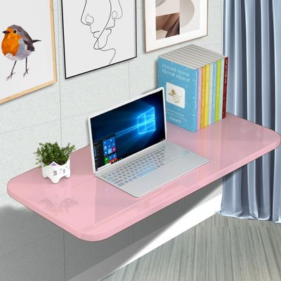 APCHJOJ Wall-Mounted Folding Table, Dining & Desk - Small, Easy to Fold, Space-Saving 60 * 50 * 2.5cm (23.6 * 19.7 * 1in) Pink