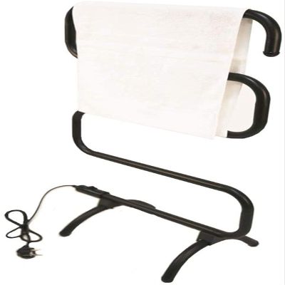 SDdPulse Heated Towel s Towel Warmer, Heated Towel Rack and Airer, Wall Mount & Free Standing Towel Heater for Bathroom, 100W Electric 5Bar Electric Towel Rack,Black