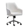 Home Office Chair Ergonomic Desk Chair PU Leather Computer Chair with Lumbar Support Armrest Swivel Adjustable Mid Back Task Chair (White) view 1
