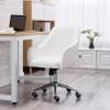 Home Office Chair Ergonomic Desk Chair PU Leather Computer Chair with Lumbar Support Armrest Swivel Adjustable Mid Back Task Chair (White) view 2