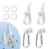 MEFFWSOER 4 PCS Key Holder for Bogg Bag, Insert Carabiner Key Chain and Hooks for Tote Bag Finding Your Keys Glasses Earphones Quickly (White) view 1