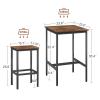 Bar Table Set, Pub Heigh Table with 2 Square Stools, Dining Table Set for Kitchen Breakfast, Bar, Dining Room, Living Room, Small Space (Rustic Brown) view 2