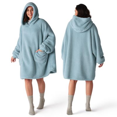 Bedsure Wearable Blanket Hoodie Gifts for Women, Warm Cozy Giant Hoodie Blanket Oversized Sweatshirt Present for Wife Mom Adult Women Men, Light Green