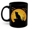Lovesout Chug Dog Silhouette Halloween Moonlight Coffee Mug Black Ceramic 11oz Puppy Owner Gifts view 2