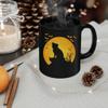 Lovesout Chug Dog Silhouette Halloween Moonlight Coffee Mug Black Ceramic 11oz Puppy Owner Gifts view 3