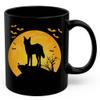 Ethiopian Wolf Silhouette Halloween Moonlight Coffee Mug Black Ceramic 11oz Wild Animal Lover Gifts view 1