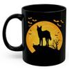 Ethiopian Wolf Silhouette Halloween Moonlight Coffee Mug Black Ceramic 11oz Wild Animal Lover Gifts view 2