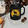 Ethiopian Wolf Silhouette Halloween Moonlight Coffee Mug Black Ceramic 11oz Wild Animal Lover Gifts view 3