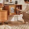 SONGCHAO Book Shelf Cherry Wood Bookcase Solid Wood Magazine Cabinet Bookshelf Side Table Bedroom Storage Cabinet Simple Log Cube Storage Organizer view 4