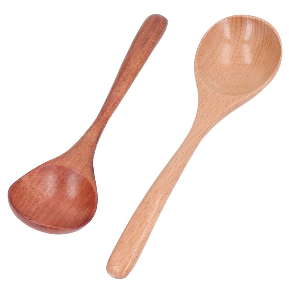 aqxreight Wooden Soup Spoon Japanese Large Handle Spoon for Rice Kitchen 2pcs, #811, aqxreighte6av592zq4