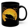 Duck Billed Platypus Silhouette Halloween Moonlight Coffee Mug Black Ceramic 11oz Wild Animal Lover Gifts view 1