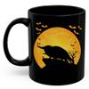 Duck Billed Platypus Silhouette Halloween Moonlight Coffee Mug Black Ceramic 11oz Wild Animal Lover Gifts view 2