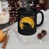 Duck Billed Platypus Silhouette Halloween Moonlight Coffee Mug Black Ceramic 11oz Wild Animal Lover Gifts view 3