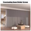 JCWGLY Room Dividers Folding Privacy Screen Paper Wall Panel Room Divider, Freestanding Partition Screen for Home Living Room Bedroom Office, Portable Movable(Gray-,2~3mx2m) view 2