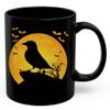 European Goldfinch Silhouette Halloween Moonlight Coffee Mug Black Ceramic 11oz Wild Animal Lover Gifts view 1