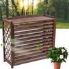 air Conditioner Fence for Outside Units Solid Wood Air Conditioner Fence Screen, Outdoor Air Conditioner Cover, Courtyard Flower Stand Display, Shutter Design/Shelf Plant Storage (Size : 120X57X100C view 1