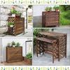 air Conditioner Fence for Outside Units Solid Wood Air Conditioner Fence Screen, Outdoor Air Conditioner Cover, Courtyard Flower Stand Display, Shutter Design/Shelf Plant Storage (Size : 120X57X100C view 3