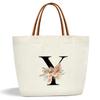 Boho Monogram Initial Y Tote Bags for Women, Personalized Canvas Tote Bags Monogrammed Gifts for Women Birthday Wedding Gifts for Mom Sister Teacher Friend Bridesmaid, Beach Bag Shopping Handbag -ZM23 view 1