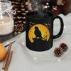 Rainbow Lorikeet Silhouette Halloween Moonlight Coffee Mug Black Ceramic 11oz Pet Owner Gifts view 3