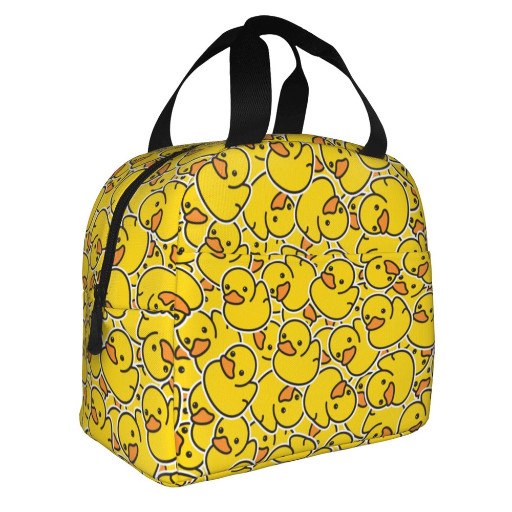 YOZIRIBO Kids Lunch Box Lunch Bag for Girls Boys Women, Reusable Insulated Lunch Tote Bag for School, Leakproof Thermal Cooler Sack Food Handbags for Work Picnic Camping Travel (Yellow Duck)