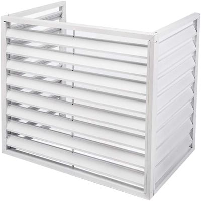 air Conditioner Fence for Outside Units Window Air Conditioner Cover Outdoor, Aluminum Weatherproof Protection Cover for Outside Units,Garden Blinds Privacy Screen (Color : White, Size : 3 Sides: L1