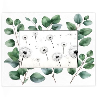Mintoprints Eucalyptus 4x6 Picture Frame, Eucalyptus Leaves Wood Photo Frame for Table Top Display and Wall Mounting 4x6 Vertical Picture Frame