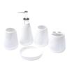ERoomQ Bathroom Accessory Set Bathroom Accessories Set 5 Piece Bathroom Accessories Set Pearly Appearance Bath Ensemble Ceramic Bath Set with Liquid Soap Dispenser Bath Accessory Set (White) view 1