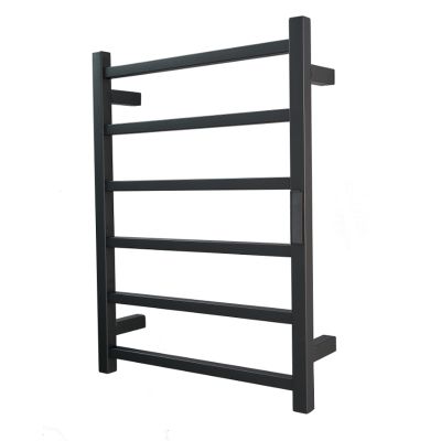 Towel Warmer/Electric Heated Towel Rail Radiator with Timer, Bathroom Black Towel Warmer Drying Rack with Removable Hooks, Wall Mounted Space Aluminum Heated Towel Rack,Plug in (Black Plug In)