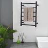 Towel Warmer/Electric Heated Towel Rail Radiator with Timer, Bathroom Black Towel Warmer Drying Rack with Removable Hooks, Wall Mounted Space Aluminum Heated Towel Rack,Plug in (Black Plug In) view 3