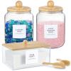 Glass Jars and Dryer Sheet Holder with Bamboo Lids, Dispenser Set and Labels, Containers for Laundry Room Organization and Storage, Half Gallon Airtight jars, Acrylic Storage Box for Laundry supplies view 1