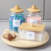 Glass Jars and Dryer Sheet Holder with Bamboo Lids, Dispenser Set and Labels, Containers for Laundry Room Organization and Storage, Half Gallon Airtight jars, Acrylic Storage Box for Laundry supplies view 4