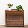air conditioner fence for outside units Wooden Air Conditioner Cover Outdoor Radiator Cover Solid Wood Space Divider Trash Can Enclosure Hid Air Conditioner Rack Flower Stand ( Size : 85X35X75Cm/33.4 view 1