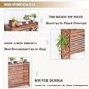 air conditioner fence for outside units Wooden Air Conditioner Cover Outdoor Radiator Cover Solid Wood Space Divider Trash Can Enclosure Hid Air Conditioner Rack Flower Stand ( Size : 85X35X75Cm/33.4 view 2