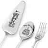 Happy 30th Birthday Personalized Laser-Engraved Stainless Steel Birthday Party Utensil Set - Cake Server, Spoon, and Fork for Son Daughter Husband Wife view 1